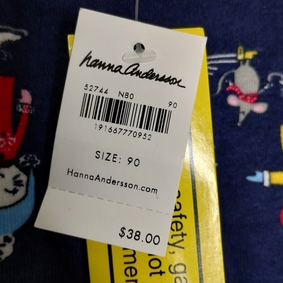 Hanna Andersson Long John Organic Cotton Pajamas Skiing Bears size 90 (US 3) - Picture 8 of 9